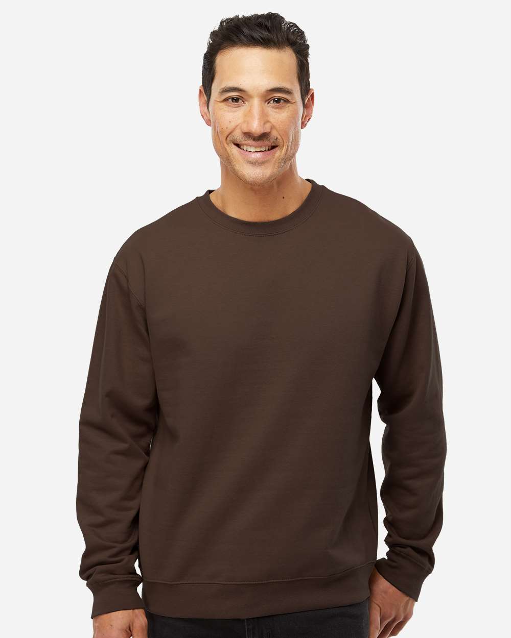 Unisex Midweight Crewneck Sweatshirt - ESS3000 – Independent Trading Co. SS3000 Brown Front Model
