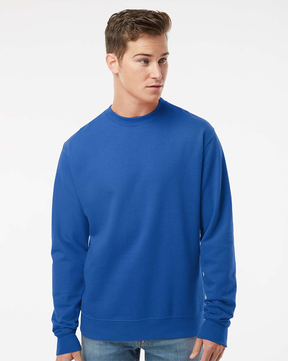 Unisex Midweight Crewneck Sweatshirt - ESS3000 – Independent Trading Co. SS3000 Royal Front Model