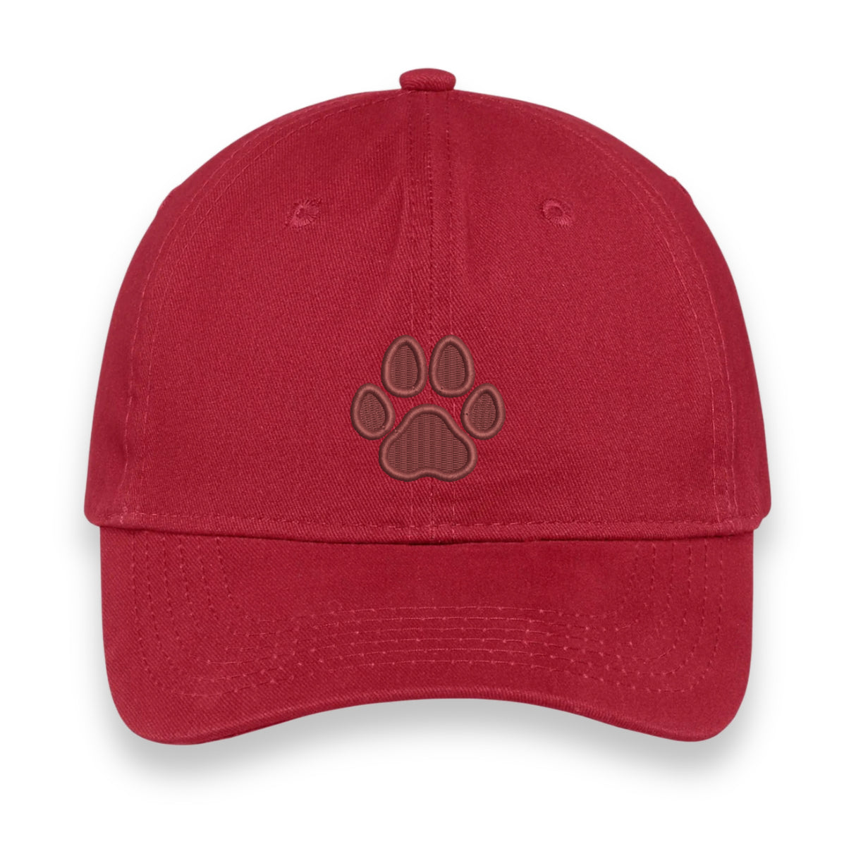Custom Paw Print Embroidered Hat – Red