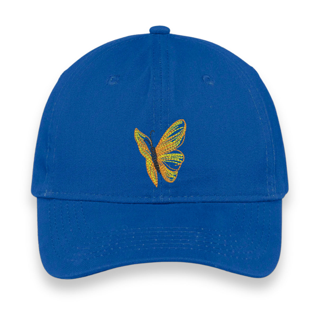 Yellow Butterfly Embroidered Hat – Royal
