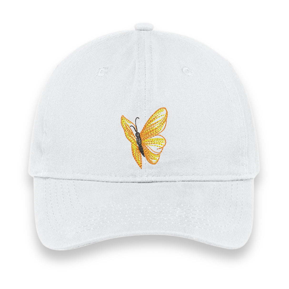 Yellow Butterfly Embroidered Hat