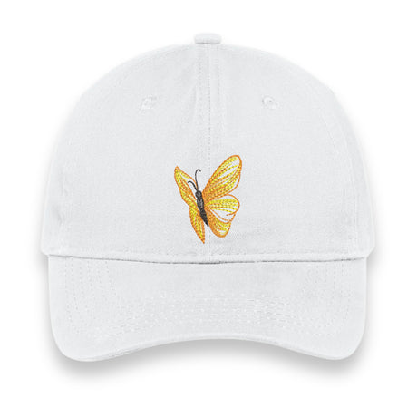 Yellow Butterfly Embroidered Hat, Nature-Inspired Baseball Cap, Cute Gift for Her or Him, Summer Garden Aesthetic Unisex Cap