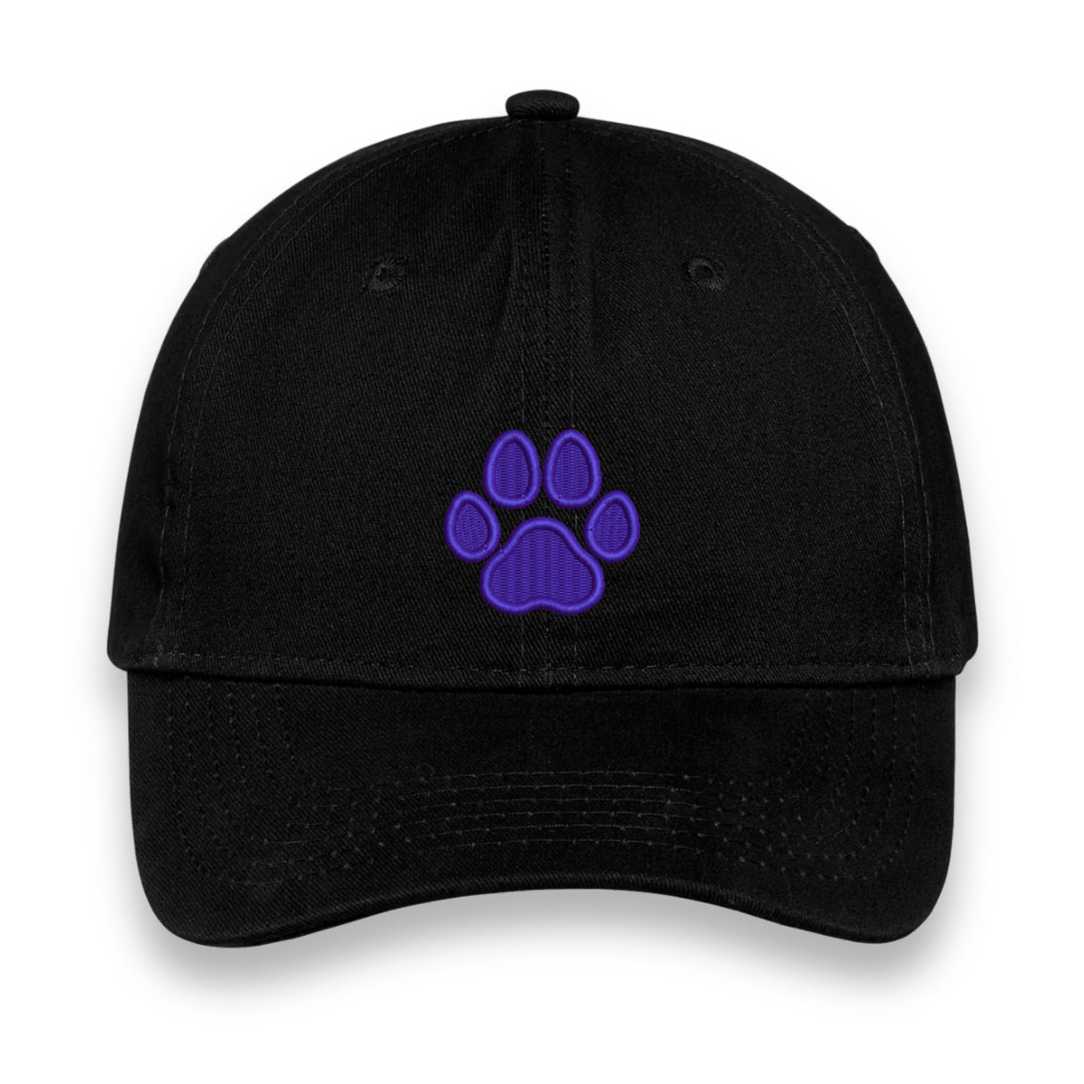 Custom Paw Print Embroidered Hat – Black