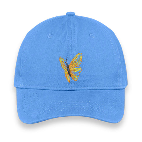 Yellow Butterfly Embroidered Hat, Nature-Inspired Baseball Cap, Cute Gift for Her or Him, Summer Garden Aesthetic Unisex Cap