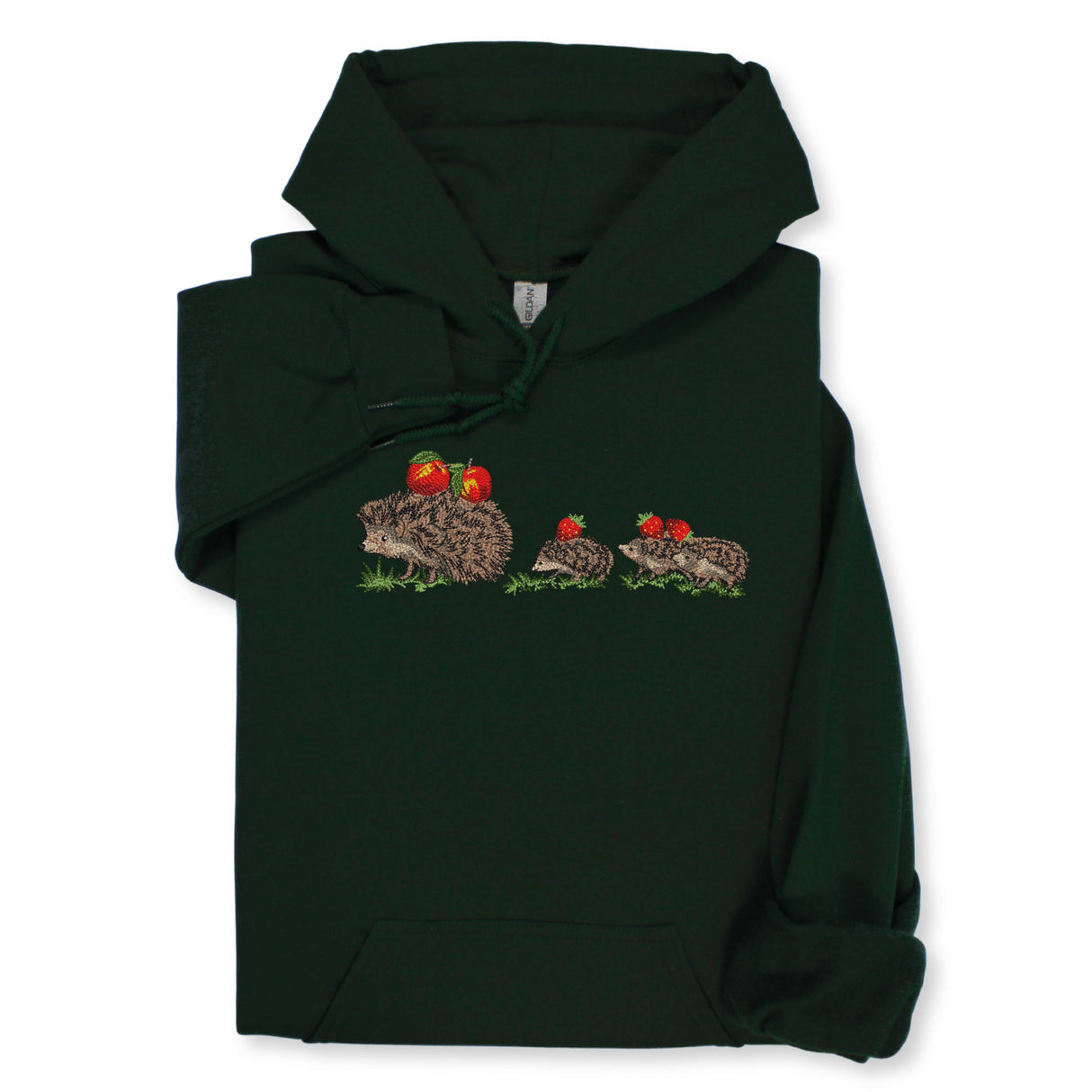 Hedgehog Family Embroidered Hoodie & Sweatshirt – Forest Hoodie
