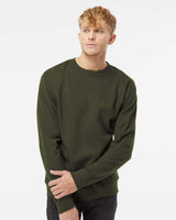 Unisex Midweight Crewneck Sweatshirt - ESS3000 – Independent Trading Co. SS3000 Army Front Model