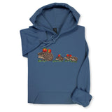 Hedgehog Family Embroidered Hoodie & Sweatshirt – Indigo Blue Hoodie