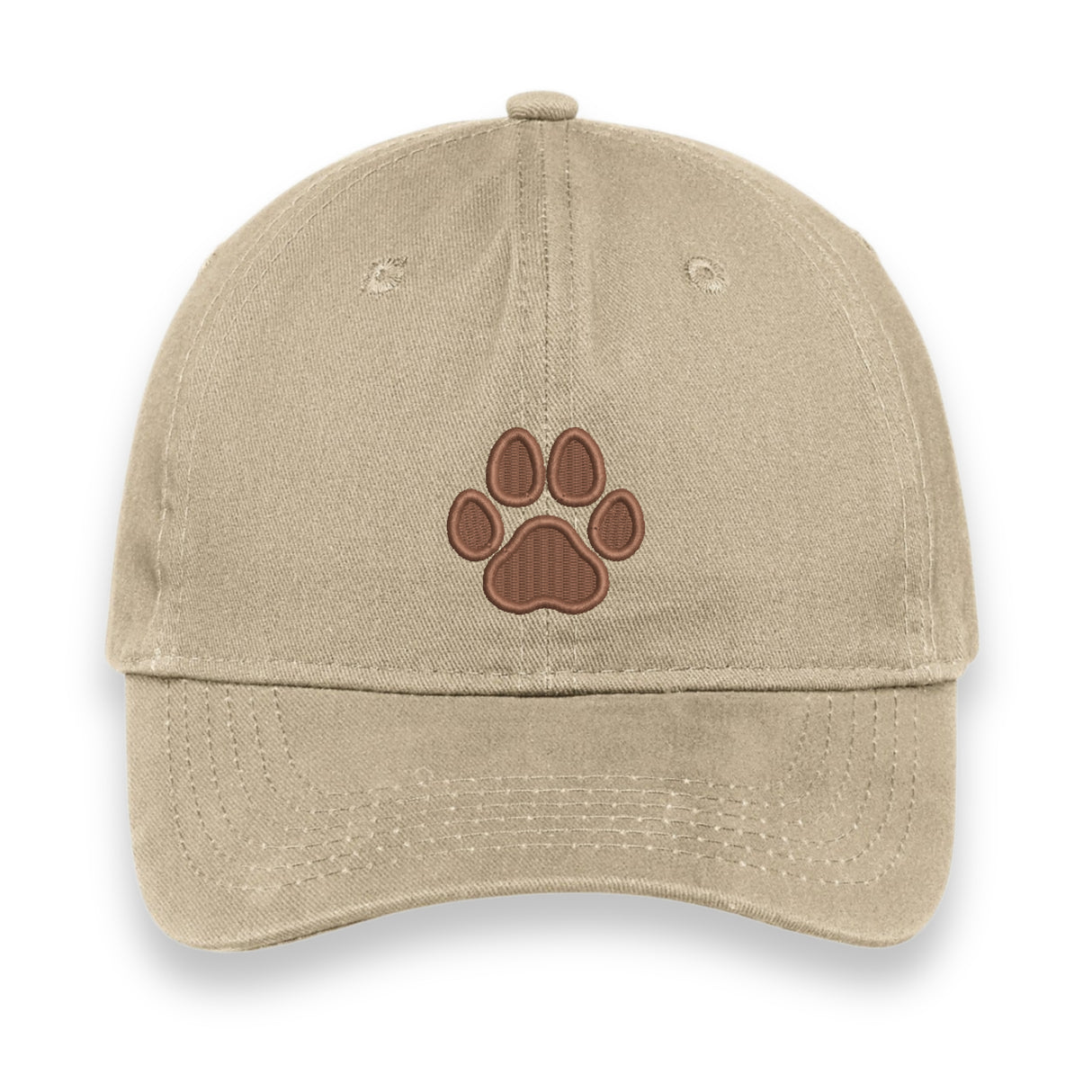 Custom Paw Print Embroidered Hat – Khaki
