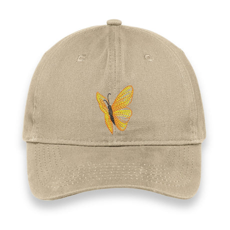 Yellow Butterfly Embroidered Hat, Nature-Inspired Baseball Cap, Cute Gift for Her or Him, Summer Garden Aesthetic Unisex Cap