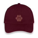 Custom Paw Print Embroidered Hat – Maroon