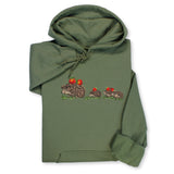 Hedgehog Family Embroidered Hoodie & Sweatshirt – Military Green Hoodie