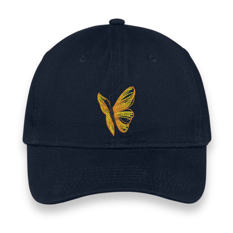 Yellow Butterfly Embroidered Hat, Nature-Inspired Baseball Cap, Cute Gift for Her or Him, Summer Garden Aesthetic Unisex Cap