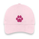 Custom Paw Print Embroidered Hat – Pink