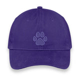 Custom Paw Print Embroidered Hat – Purple