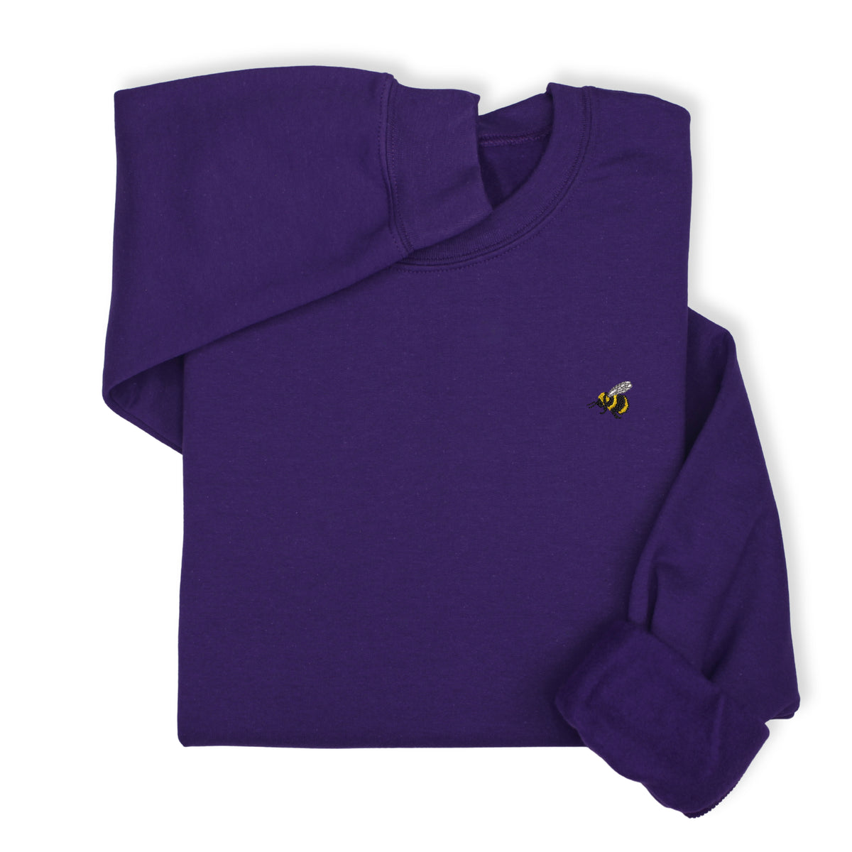 Bee Embroidered Hoodie & Sweatshirt – Purple
