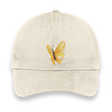 Yellow Butterfly Embroidered Hat – Stone