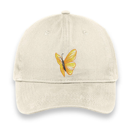Yellow Butterfly Embroidered Hat, Nature-Inspired Baseball Cap, Cute Gift for Her or Him, Summer Garden Aesthetic Unisex Cap