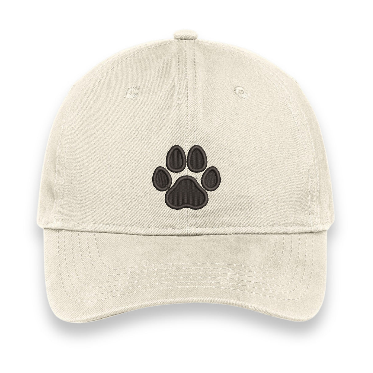 Custom Paw Print Embroidered Hat – Stone