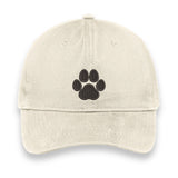 Custom Paw Print Embroidered Hat – Stone