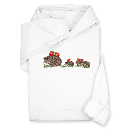 Hedgehog Family Embroidered Hoodie & Sweatshirt, Cute Forest Animal Top, Whimsical Nature Lover Gift, Woodland Wildlife Unisex Apparel